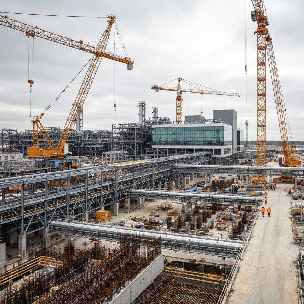 Industrial construction site showcasing EPCM capabilities